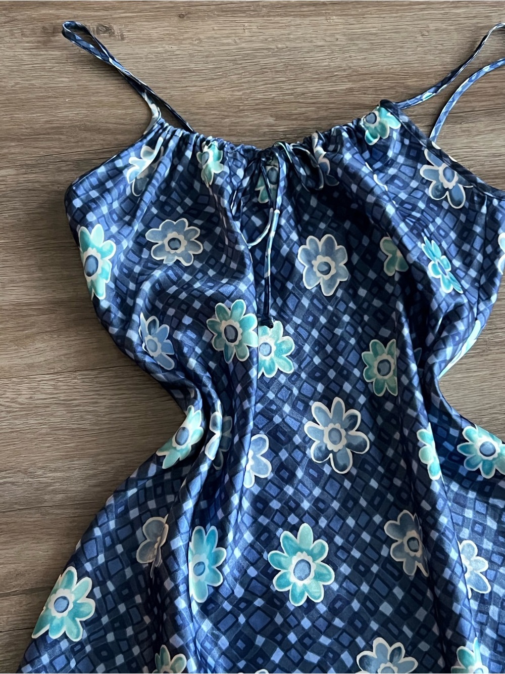 Vintage Y2K Floral Satin Chemise Slip Dress - Picture 2 of 4